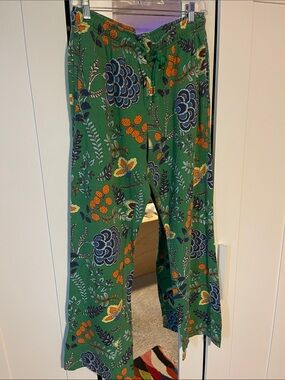Urban Outfitters Green Floral Drawstring Lounge Pants